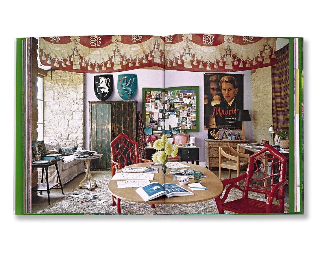 A full page spread from A Kind of Magic by Luke Edward Hall of a busy and lively living room 