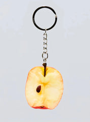Realistic-looking resin half apple keychain