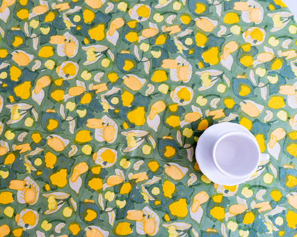tablecloth - yellow & green fruit