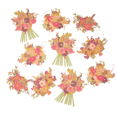 pink bouquet garland