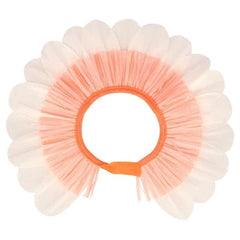 Cream and pink coloured flower paper bonnet