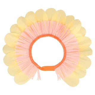 Yellow and pink flower paper bonnet