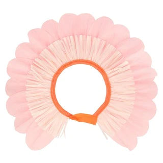 Pink flower paper bonnet