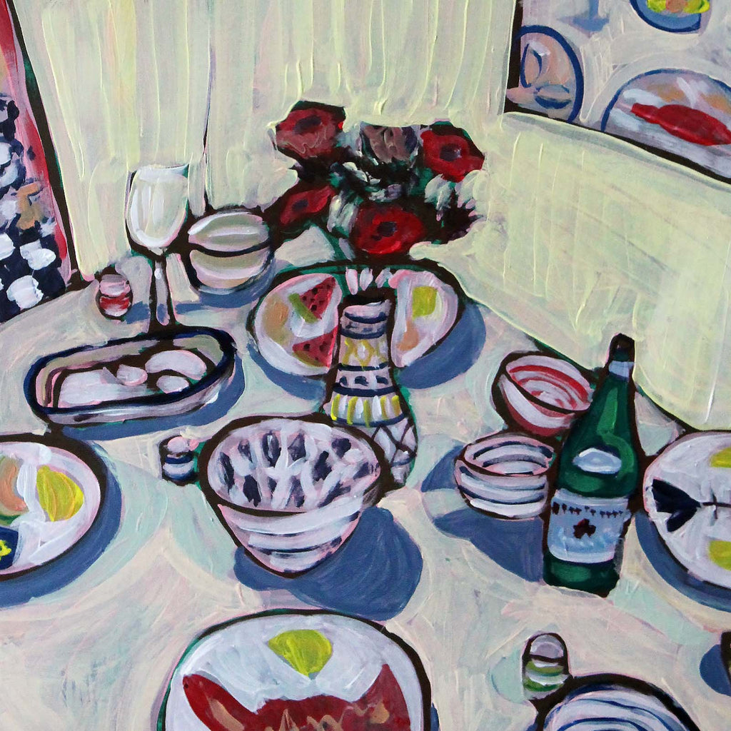 original artwork - "painting of a dinner table"