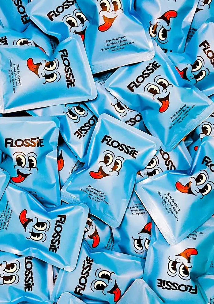 Flossie blue raspberry cotton candy 