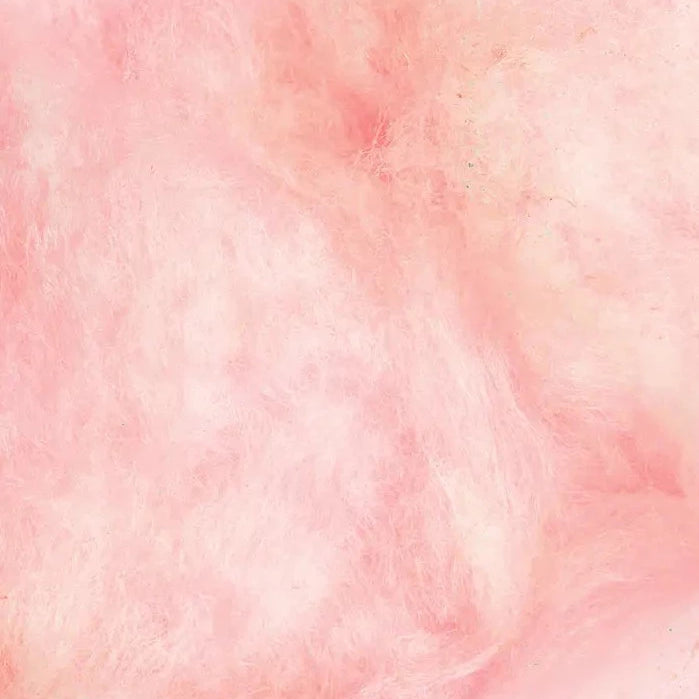 close up on Flossie cotton candy in pink vanilla
