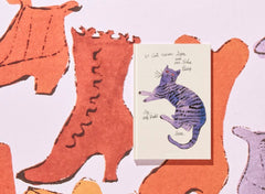 The cover of "25 cats Name Sam and one Blue Pussy" from Andy Warhol Seven Illustrated Books from 1952-1958.