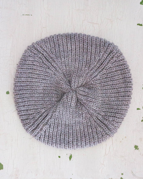 wool beret - heathered grey