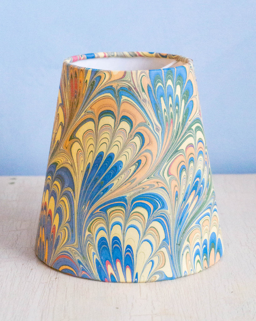 marbled table lamp shade - plumage