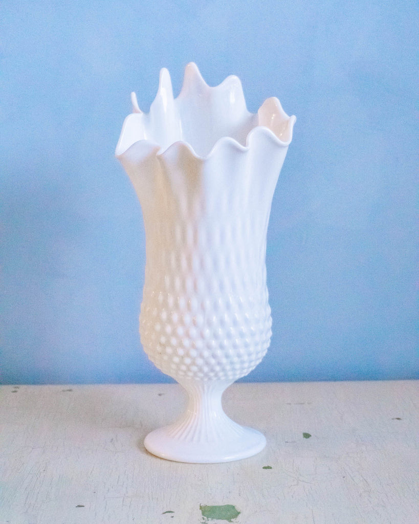 curated - milk glass vase