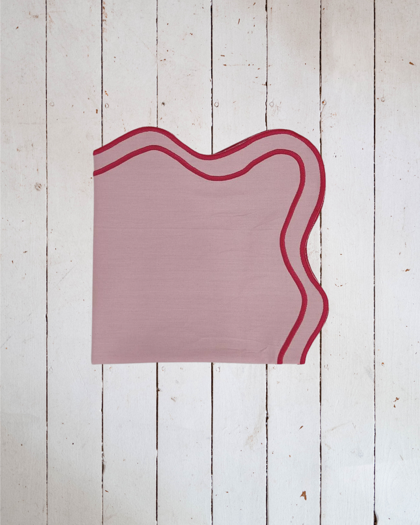 wave scalloped napkins - pink (set of two)