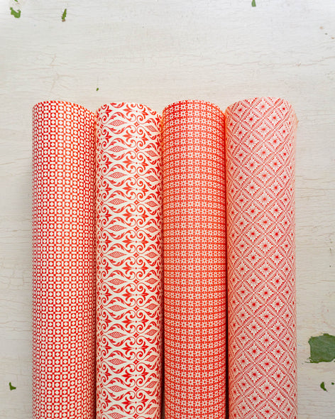 wrapping paper - soft reds (assorted prints)