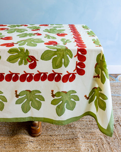 tablecloth - fig red & green