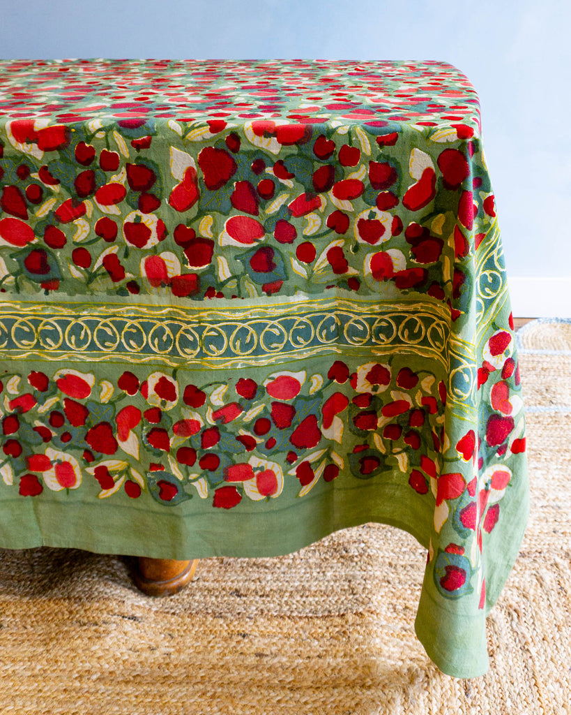 tablecloth - jardin red & green fruit