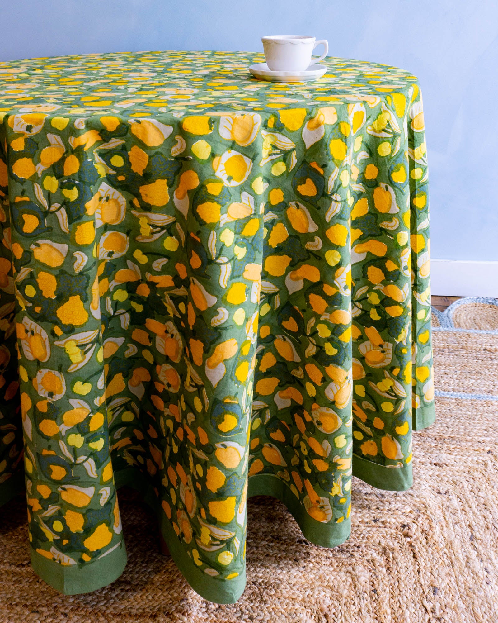tablecloth - yellow & green fruit