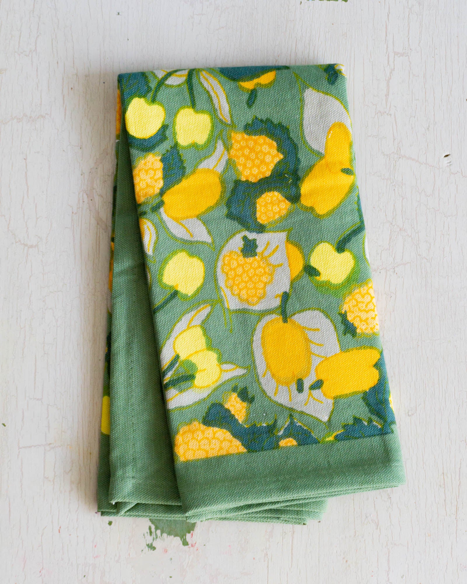tea towel - yellow & green fruit