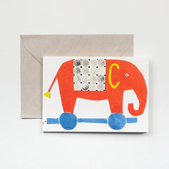 greeting card - little elephant (fold-out)