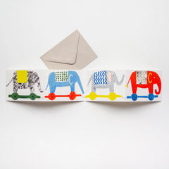 greeting card - little elephant (fold-out)