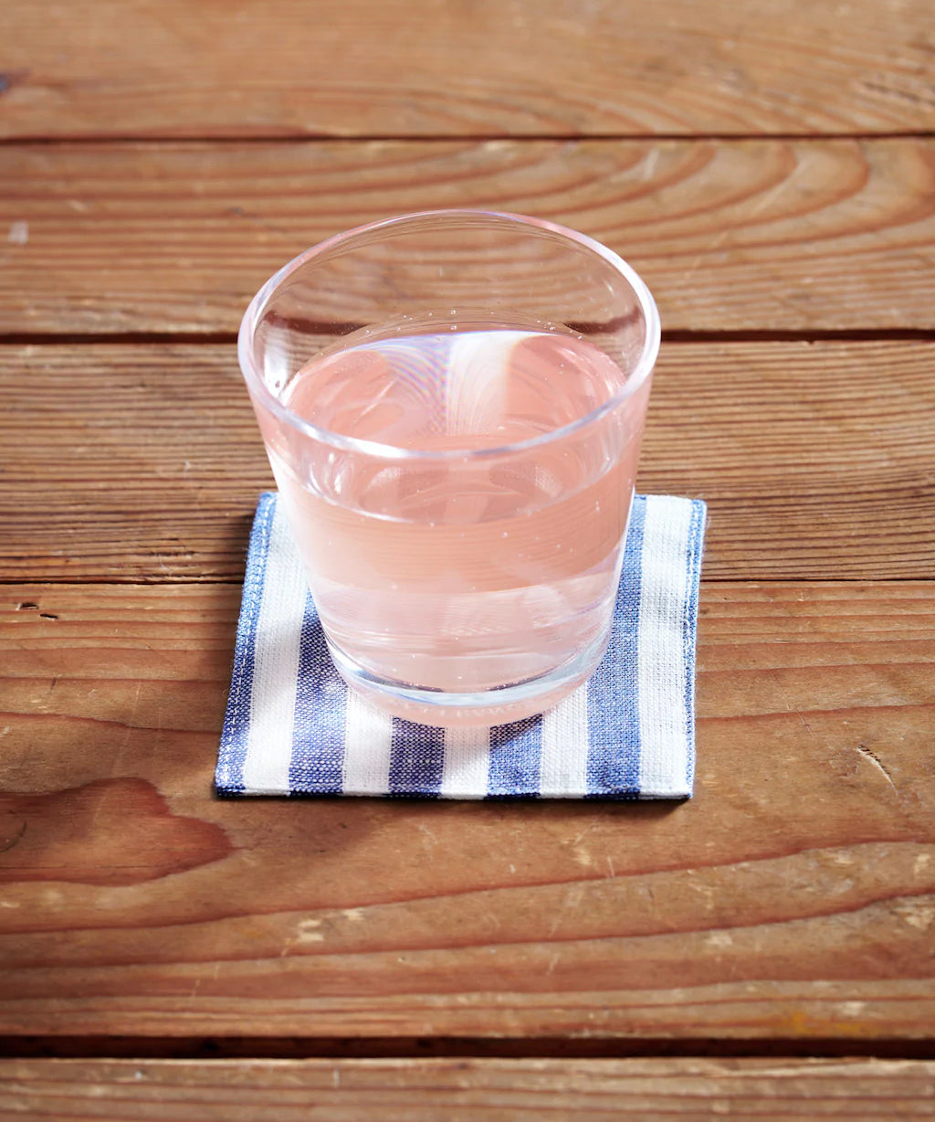 coasters - linen: blue & white stripe (set of two)