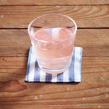 coasters - linen: blue & white stripe (set of two)