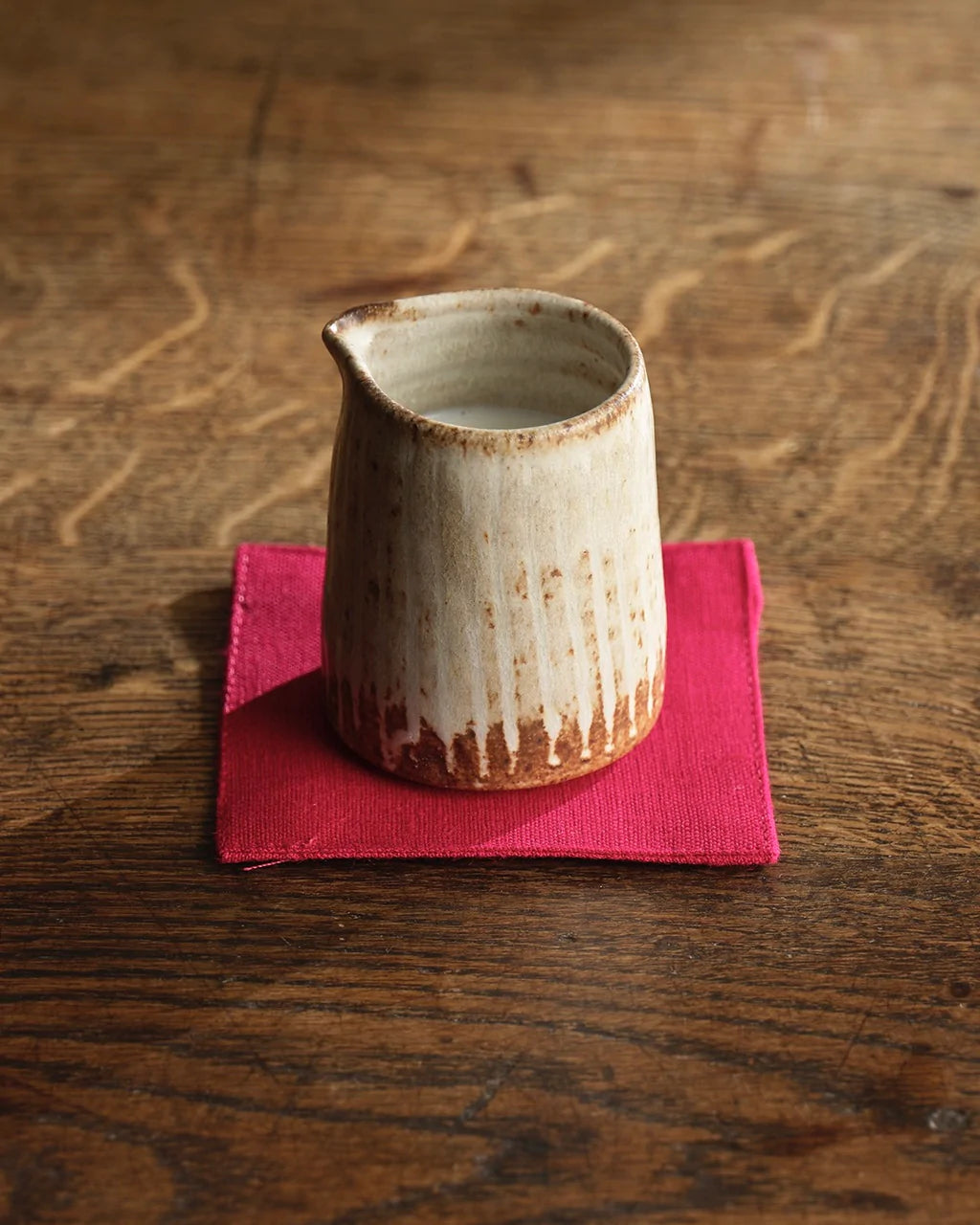 linen coasters - poppy red