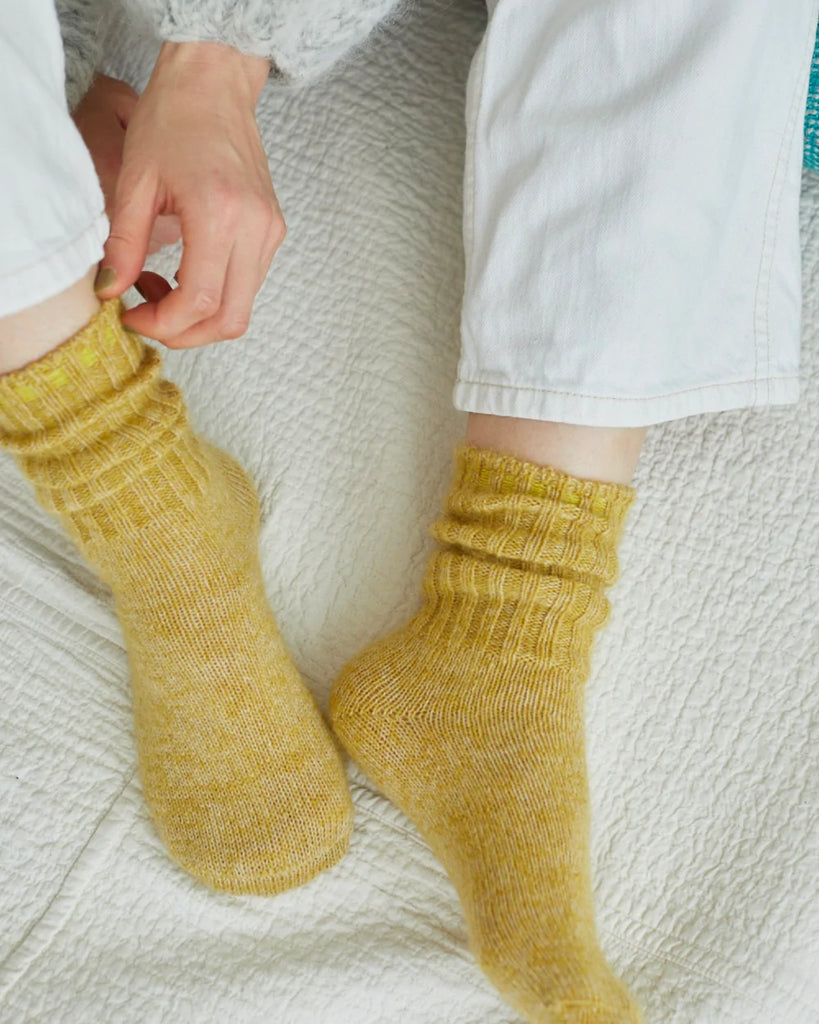 socks - mohair yellow