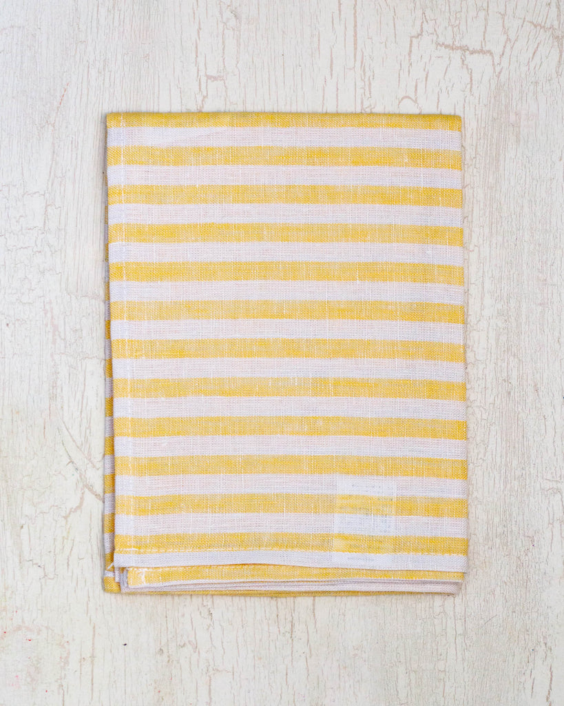 kitchen cloth - yellow & natural stripe