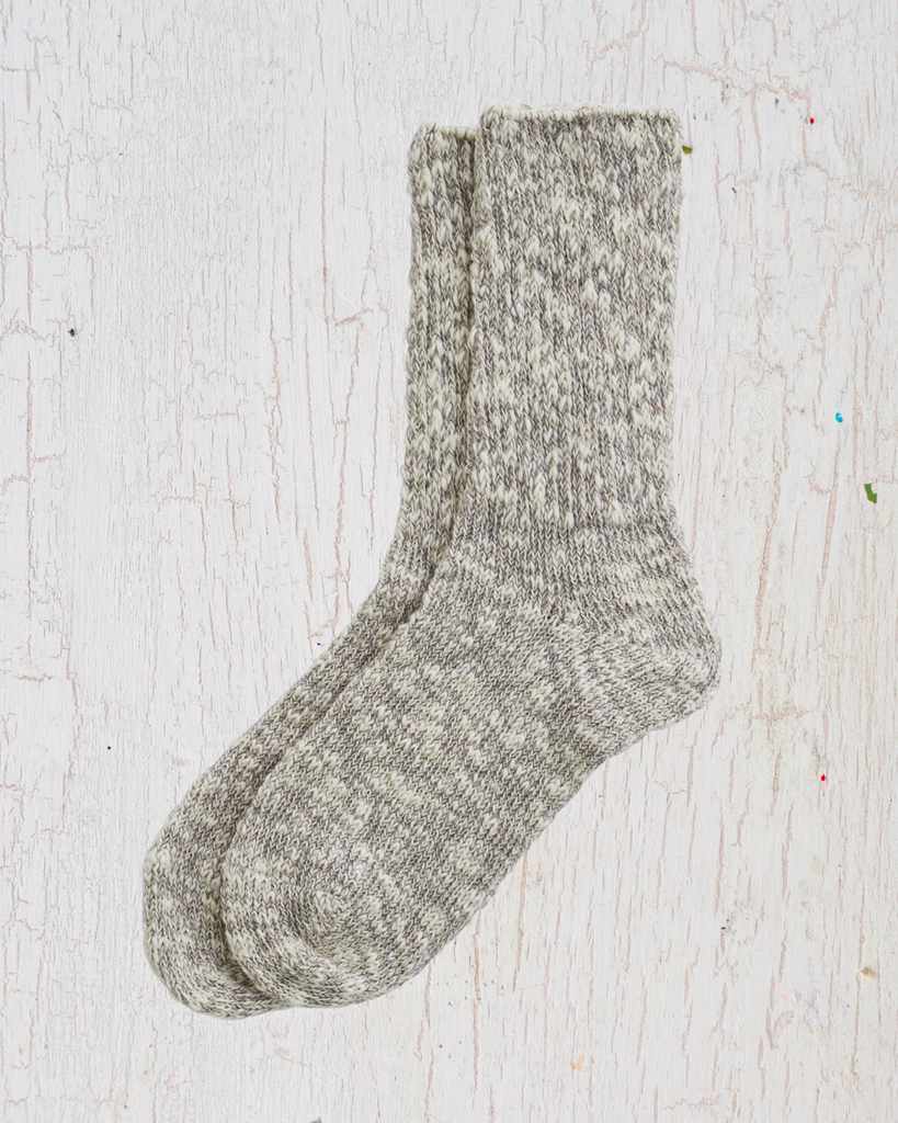 Grey Cotton slub sock