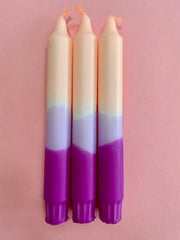 dip-dye tapers - peaches and plums (set of 4)