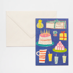 The perfect birthday greeting card, for both old or young alike. Illustrated with oil pastels and paper cut-outs. 