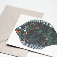 A wee greeting card featuring a charming little fish.