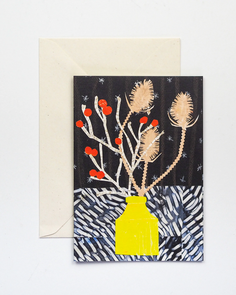 greeting card - winter vase