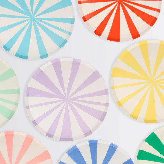 mix stripe paper plates