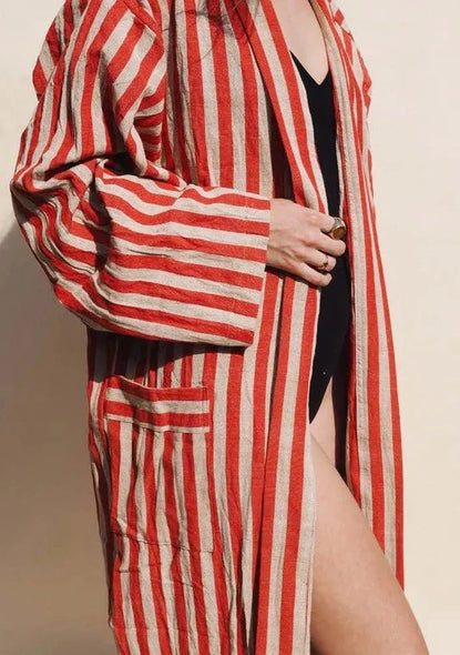 robe - red striped