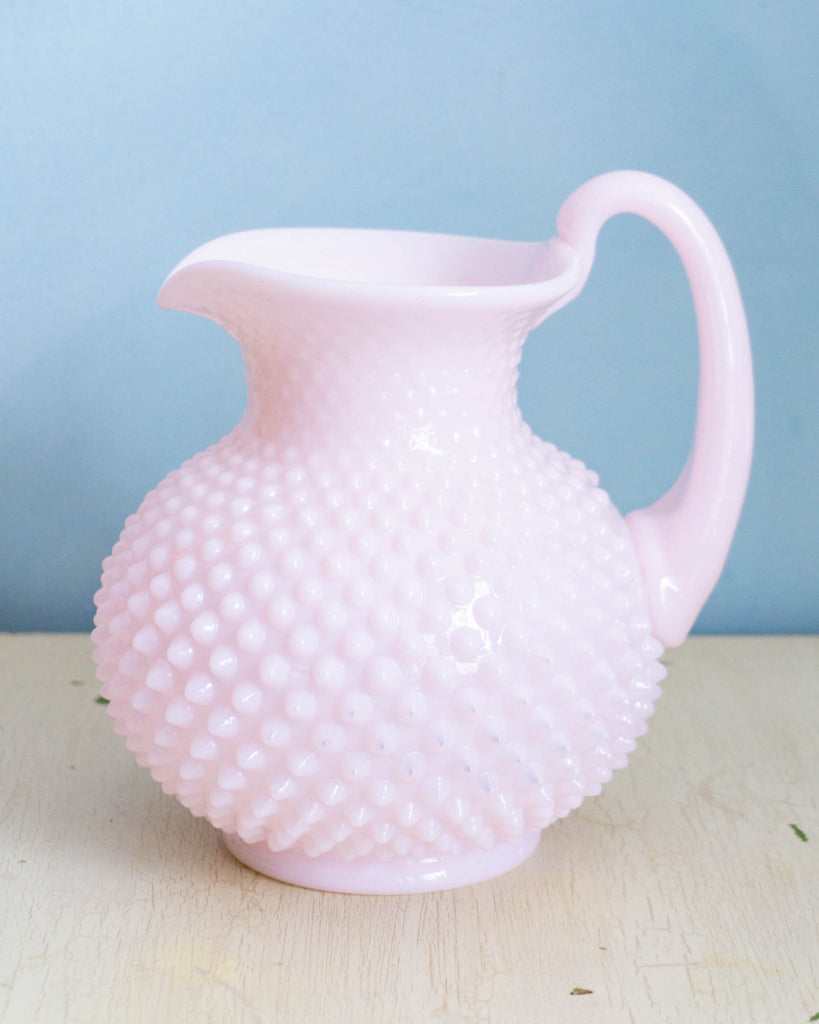 glass pitcher - crown tuscan pink