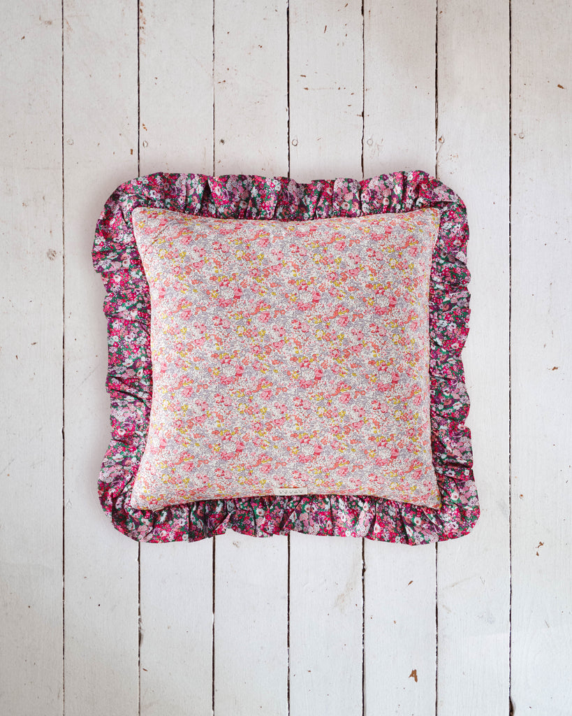 frill cushion - liberty fabric