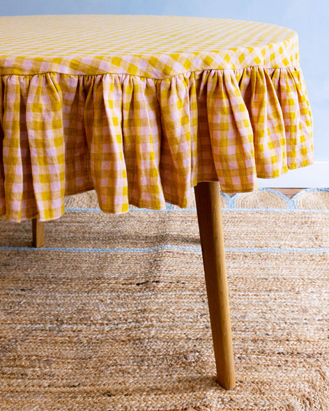 frill tablecloth - mustard