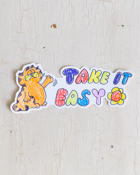 Take it Easy Garfield Bumper sticker