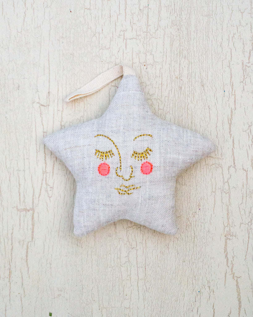 Lavender stuffed ornament in star shape