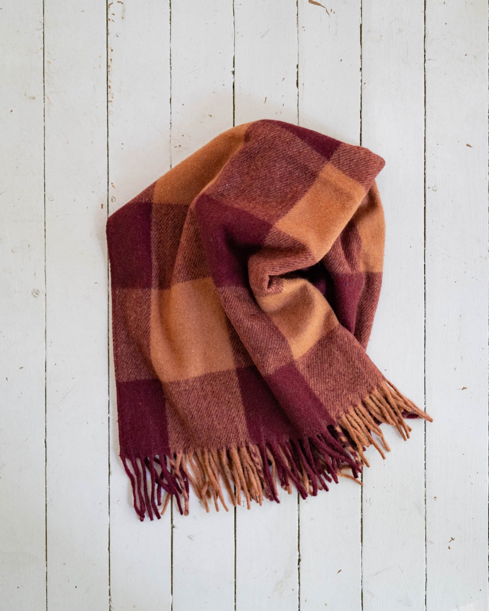 wool blanket - maroon plaid
