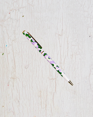 Metal pen with green and lilac dots